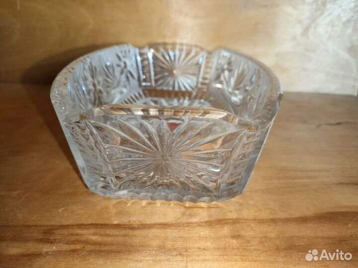 Хрустальный салатник СССР новый