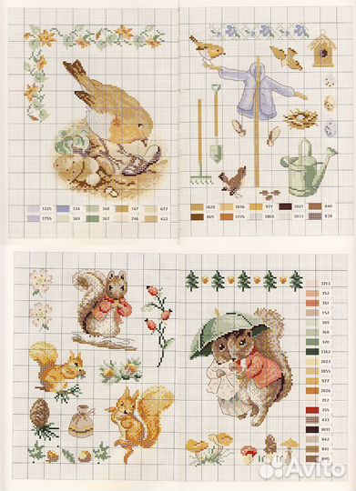 Схемы вышивки из сказок кролик Питер, бельчонок и