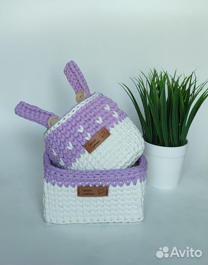 Корзина вязаная подвесная