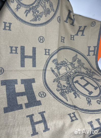 Двусторонний шарф Hermes серый