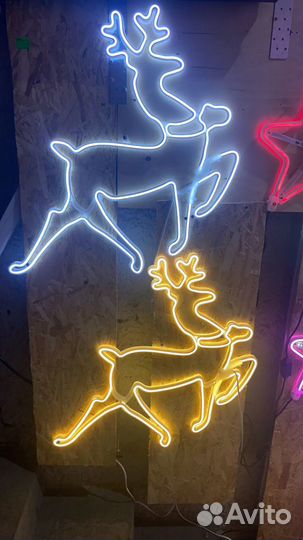 Снежинка светодиодные неоновые, 40 см, 60см, 96см