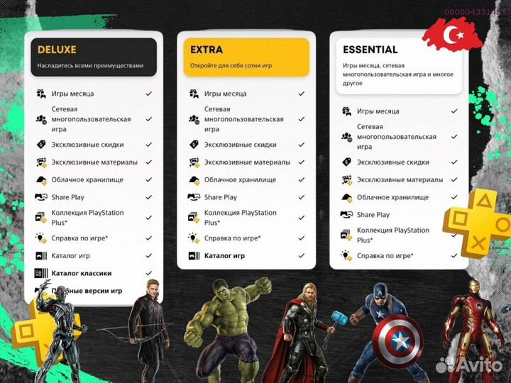 Подписка ps plus Delux+ EA play Турция (Арт.83978)
