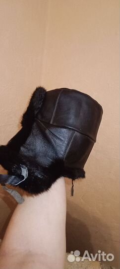 Шапка ушанка из кролика