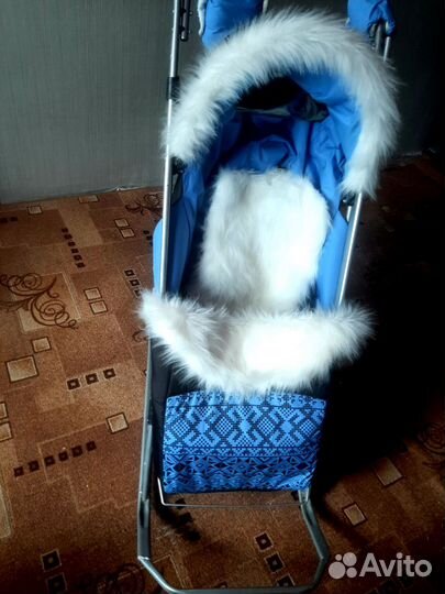 Детские санки коляска с колесами