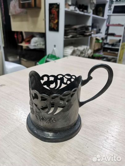 Подстаканник старинный мельхиор СССР (Ч)