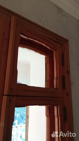 Балконный блок из древесины, распашной