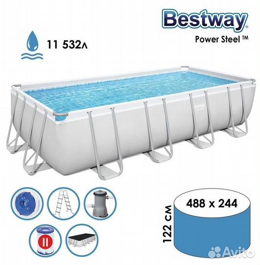 Бассейн каркасный Bestway Power Steel