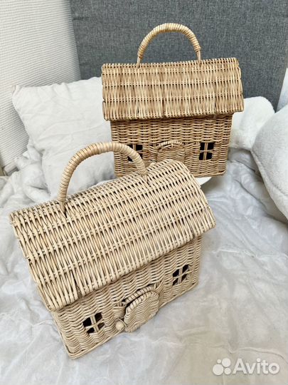 Корзина домик плетёная ручная работа