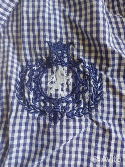 Рубашка для девочки в клетку. 136