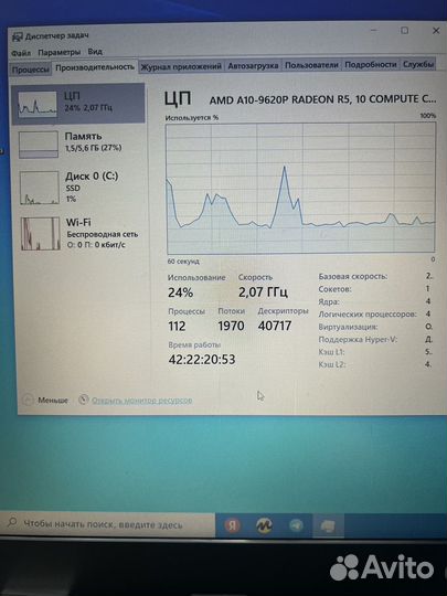 Отличный свежий ноутбук HP 15-bw065ur