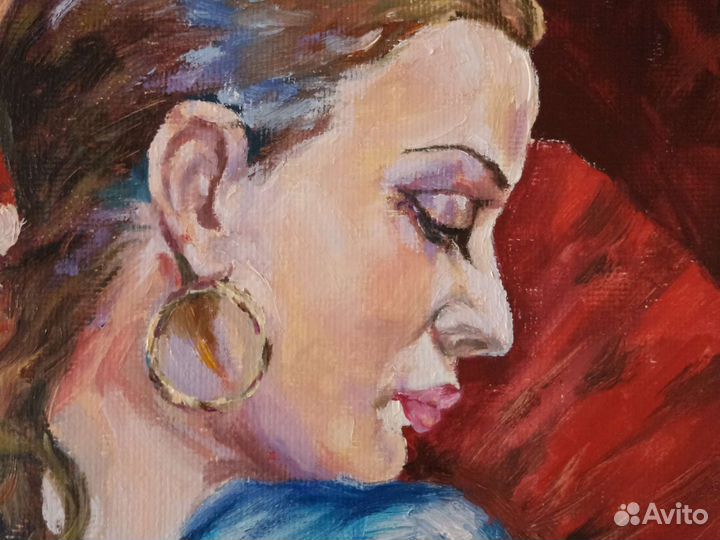 Картина маслом на холсте, девушка