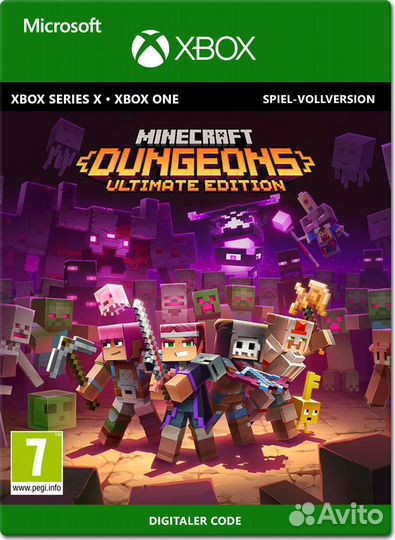 Minecraft Dungeons Ultimate edition код Xbox / Win
