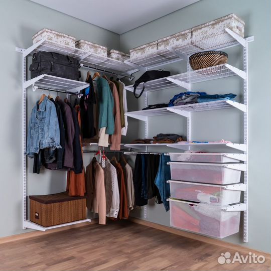 Угловая гардеробная система Gardie белая