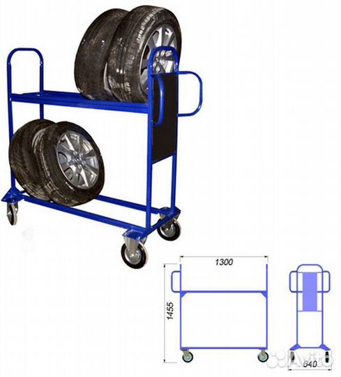 Мобильный стеллаж для автомобильных колес 4417