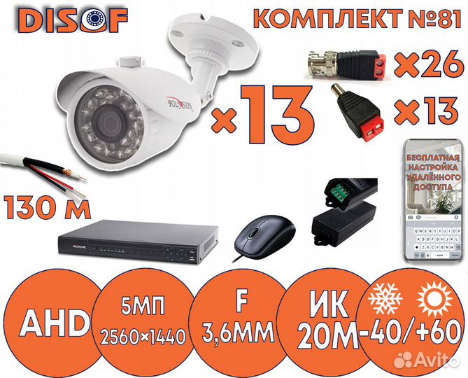 Видеонаблюдение комплект AHD №81