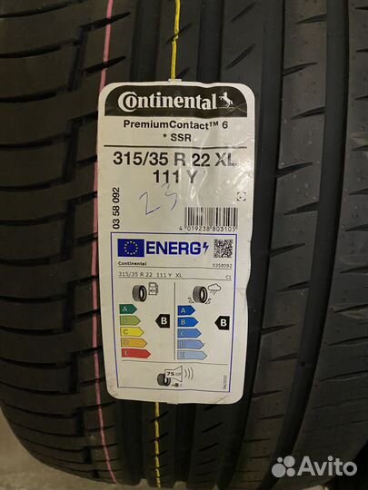 Continental PremiumContact 6 SSR 275/40 R22 и 315/35 R22 111Y
