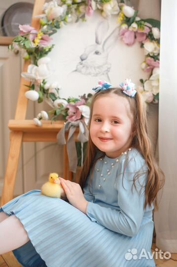 Пасхальная фотосессия с утятами и кроликом