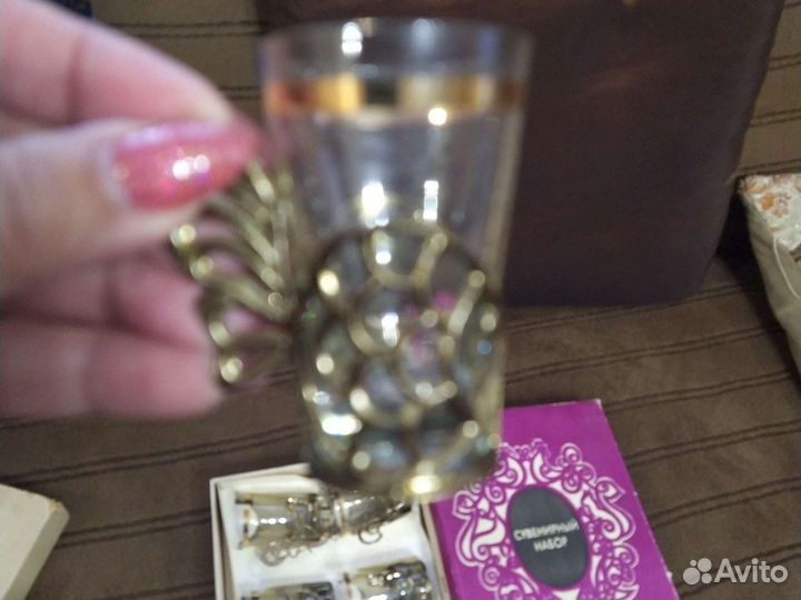 Набор стопок в подстаканниках