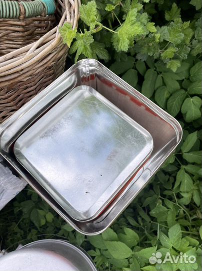 Набор банок квадратных СССР нержавейка