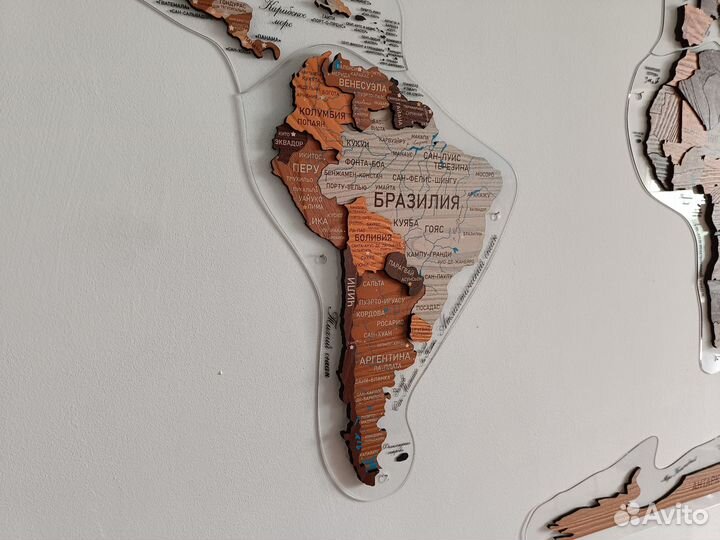 Деревянная карта мира самая подробная