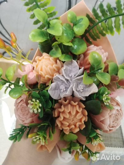 Букет цветов из мыла и мыльных роз ручной работы