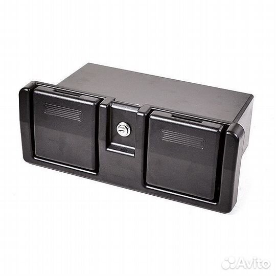 Ящик перчаточный с 2 держателями стаканов черный