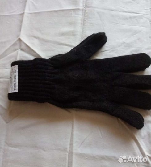 Перчатки двойные вязанные