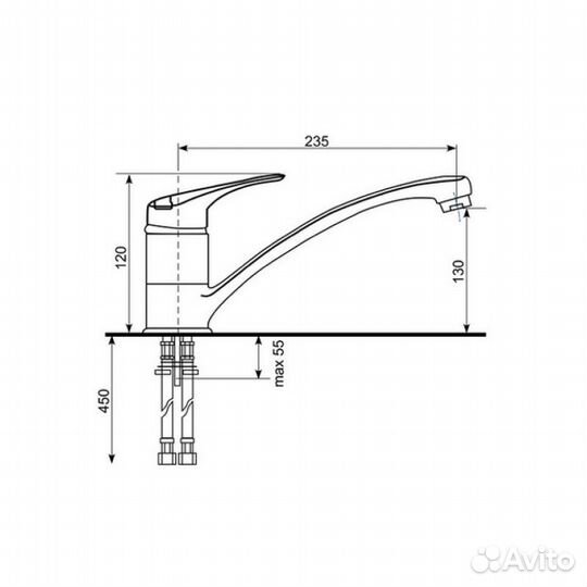 Смеситель для кухни Ulgran u-003-310 Серый