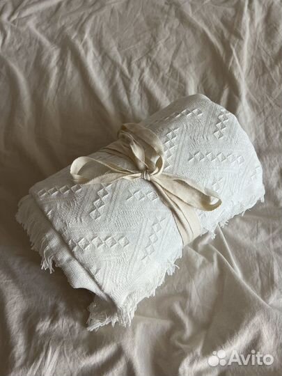 Покрывало плед 180*260 новое белое