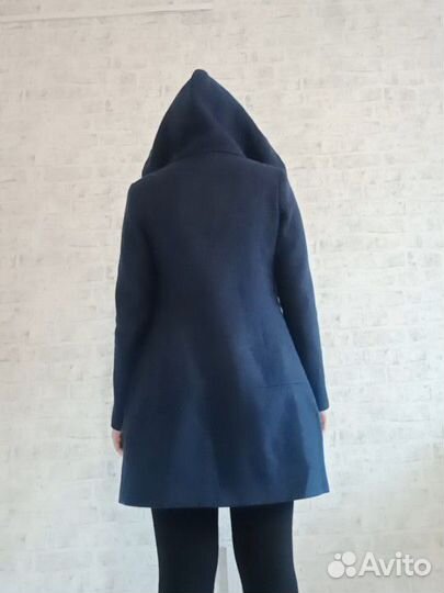 Пальто женское 44 осеннее темно-синее