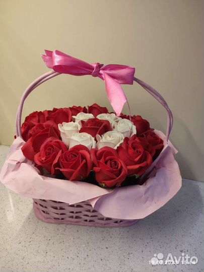 Букет из мыльных роз