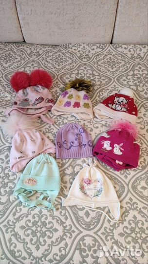Фирменные шапки для девочки 48 50
