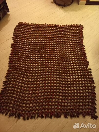 Покрывало плед ручная работа шерстяной 180Х140см