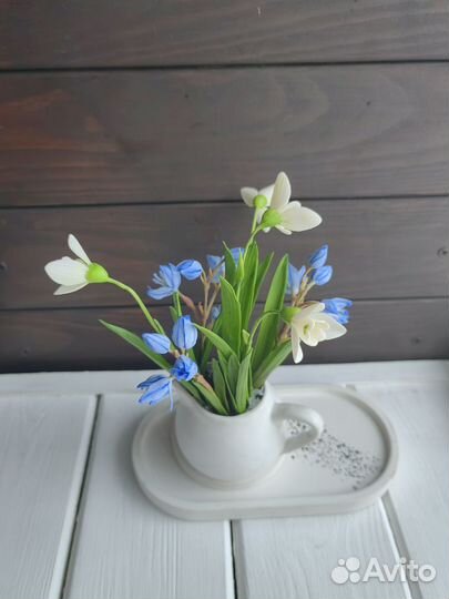 Подснежники и пролески ручной работы,цветы подарок