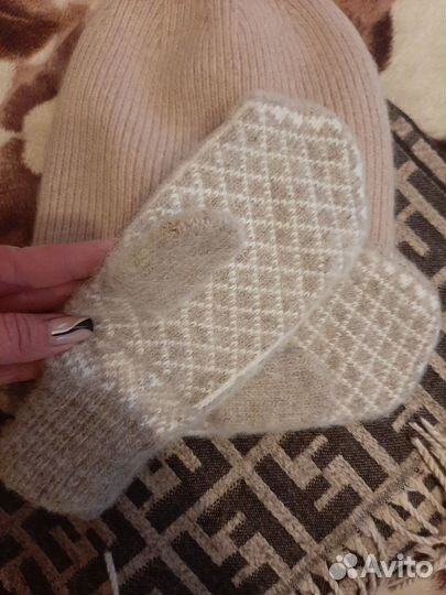 Варежки,шапка и платок