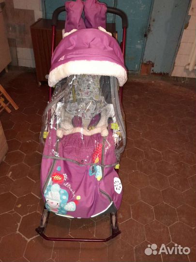 Детские санки коляска ника