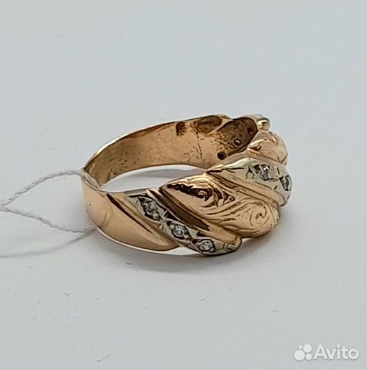 Кольцо / размер 18 / 5,14г / Золото585 / фианиты круглые