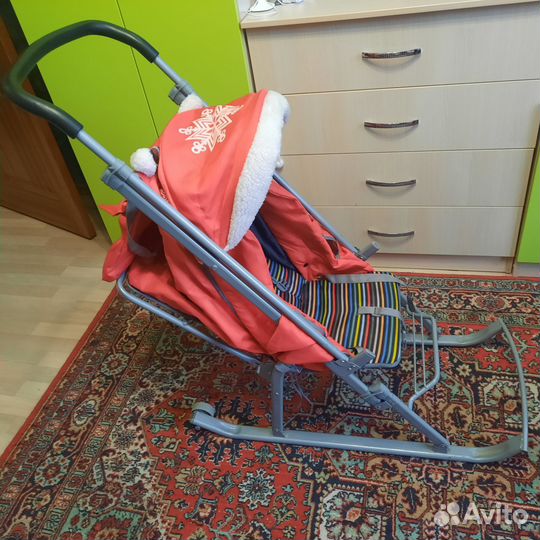 Детские зимние санки коляска