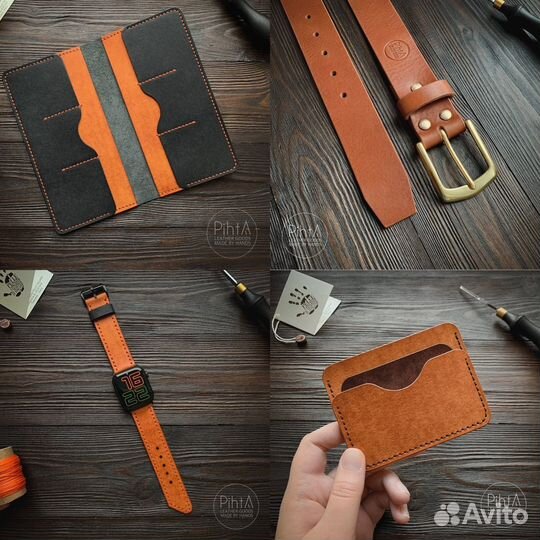 Кошелёк из натуральной кожи ручной работы