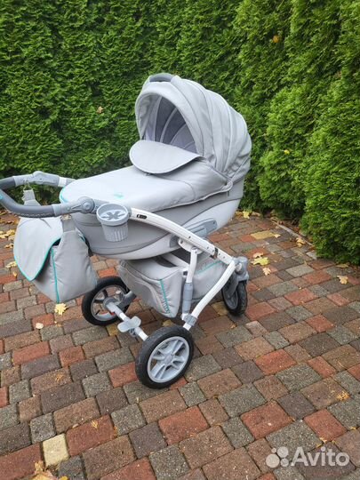 Коляска 3 в 1 из эко кожи