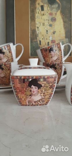 Чайно кофейный набор золотая Адель (Густав Климт)