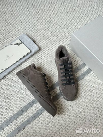 Кеды женские Brunello Cucinelli с мехом