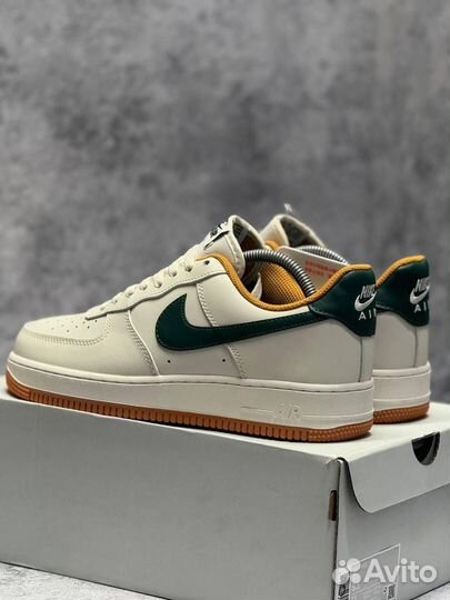 Кроссовки Nike Air Force 1 Light Brown Green (Арт.89497)