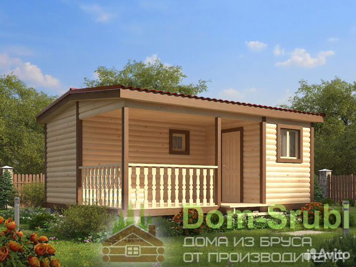 Приморск-Мобильная Баня из бруса Гордыня-2 (6х4.5)