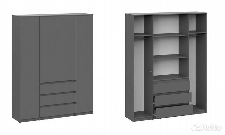 Спальный гарнитур новый. Графит серый