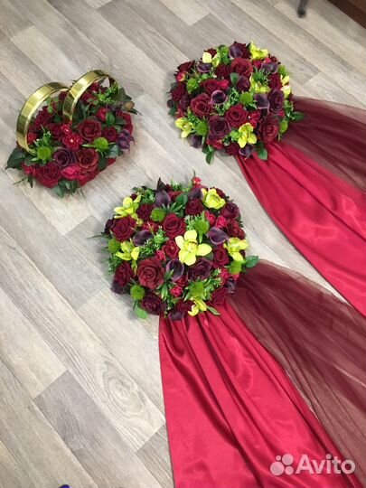 Кольца свадебные аренда, украшения на машины