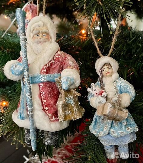 Ватные елочные игрушки