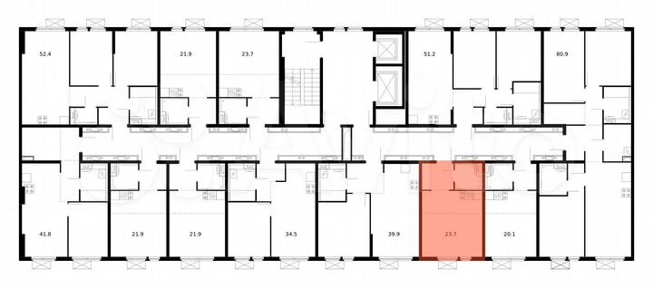 Квартира-студия, 23,7 м², 12/14 эт.