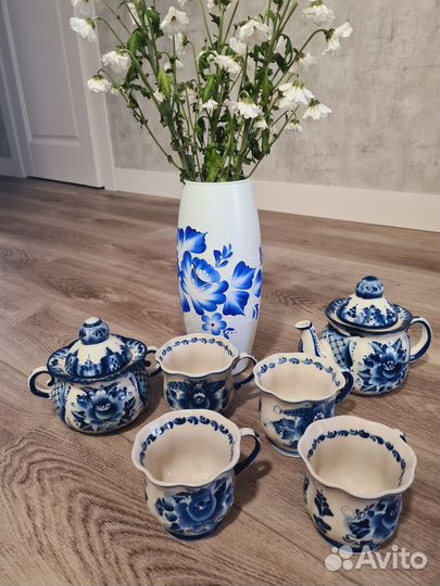 Чайный сервиз Гжель СССР