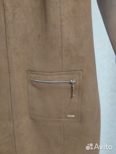 Женское платье размер L, имитация замши